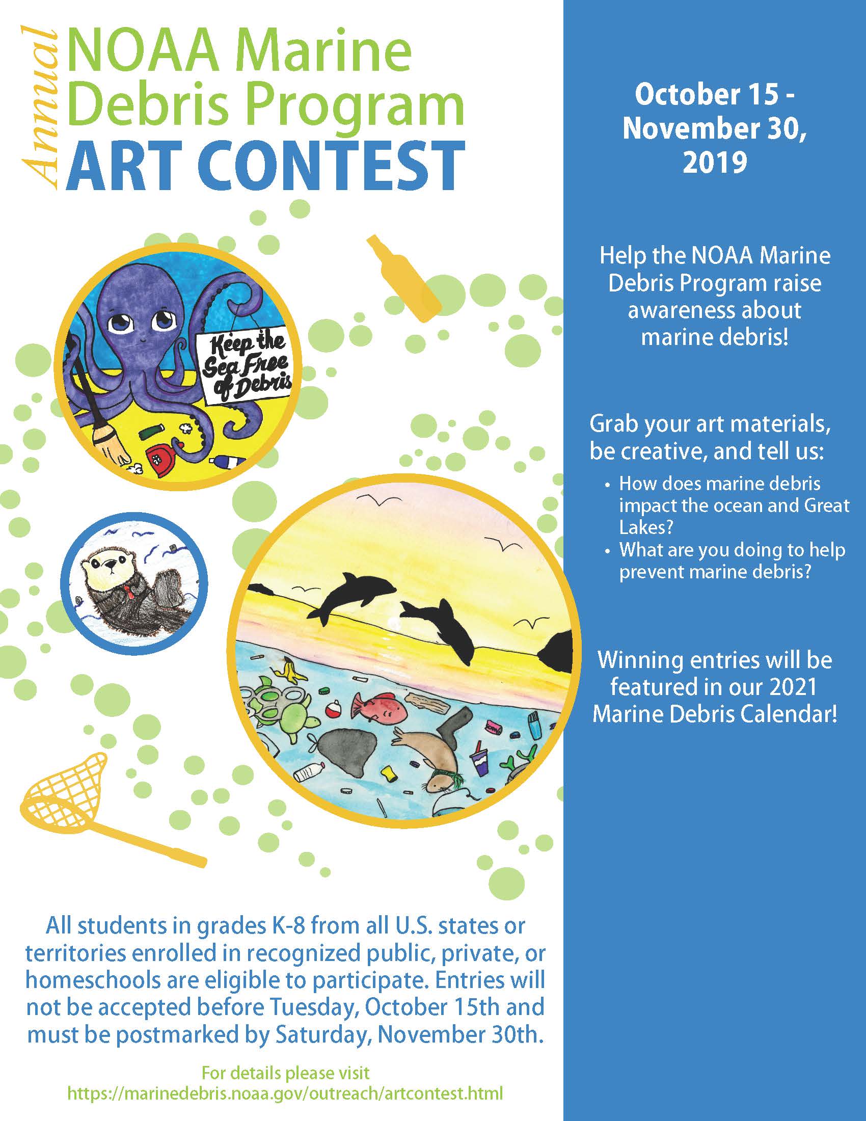 2020 NOAA Marine Debris Art Contest Flyer